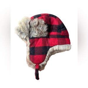 Cat & Jack Red and Black Plaid Kids Hat